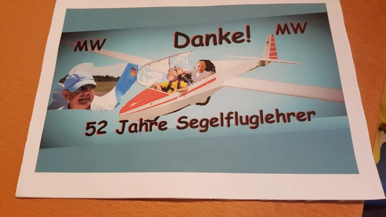Danke, dass du 52 Jahre lang Segelfluglehrer warst