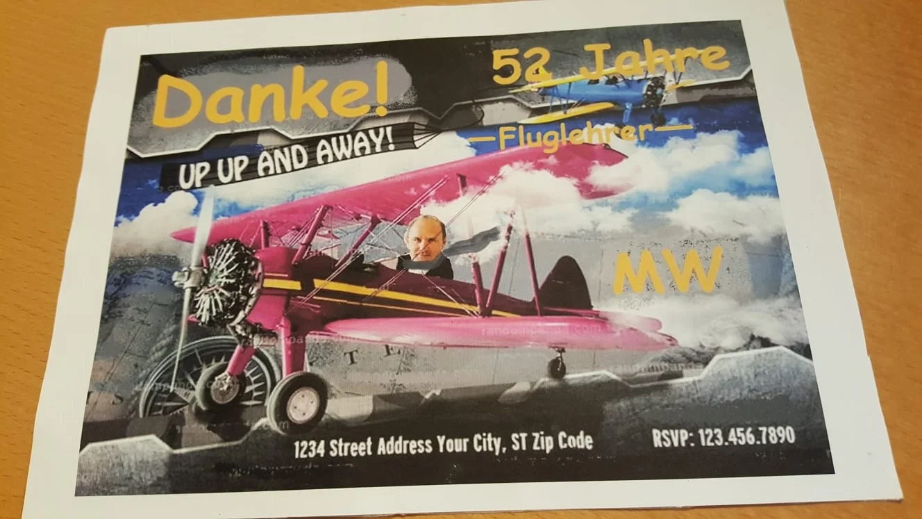Danke, dass du viele Jahre lang Motorfluglehrer warst